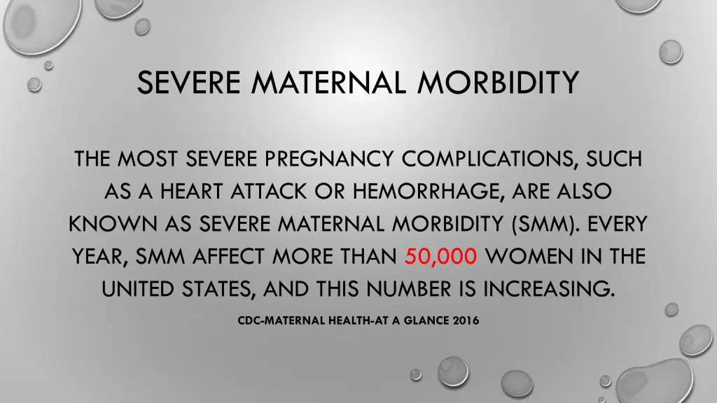 severe maternal morbidity