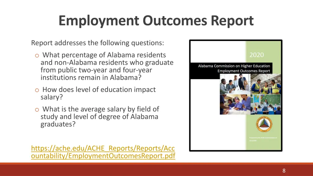 employment outcomes report 1