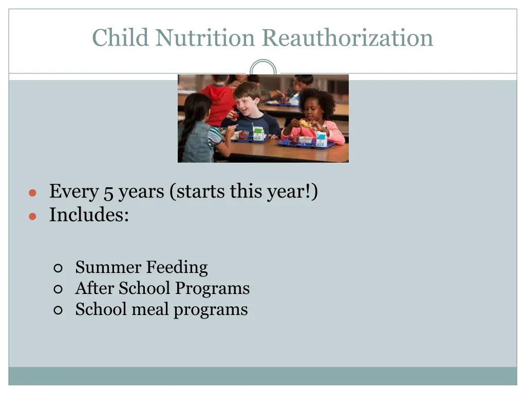 child nutrition reauthorization