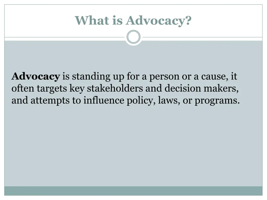 what is advocacy