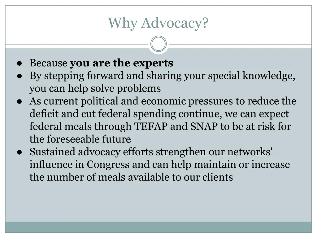 why advocacy