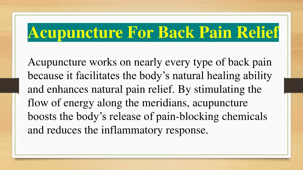 acupuncture for back pain relief