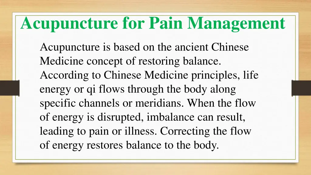 acupuncture for pain management