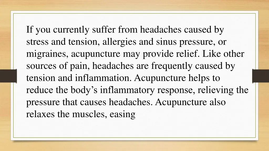 if you currently suffer from headaches caused