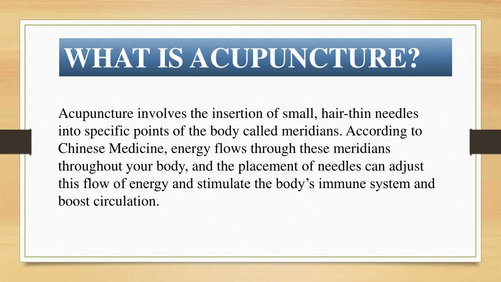 what is acupuncture