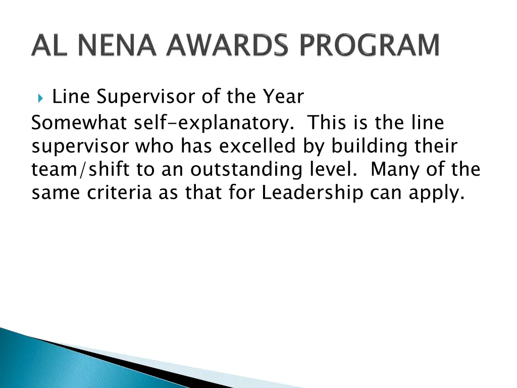 line supervisor of the year somewhat self
