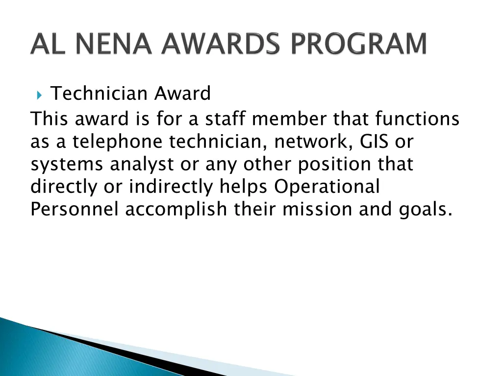 technician award this award is for a staff member