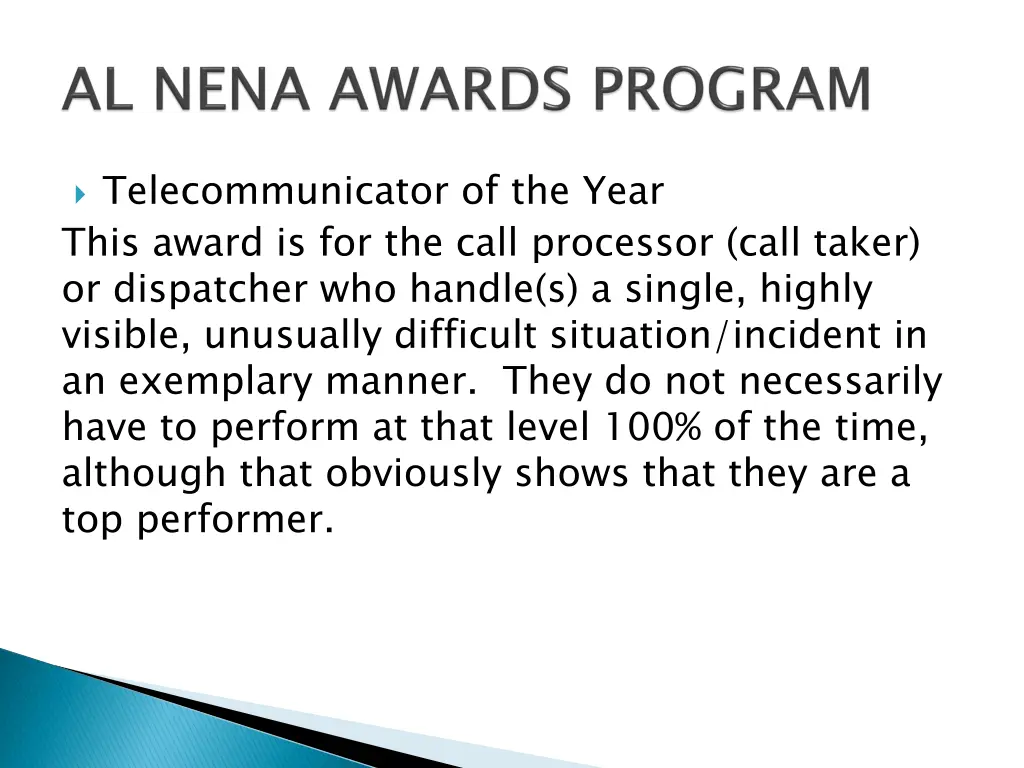 telecommunicator of the year this award