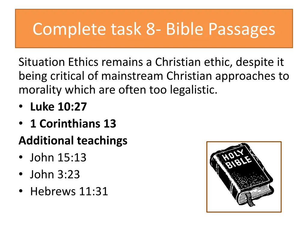 complete task 8 bible passages