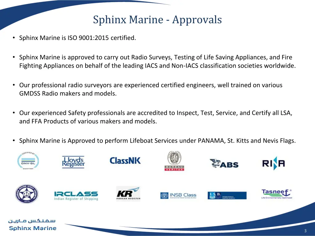 sphinx marine approvals