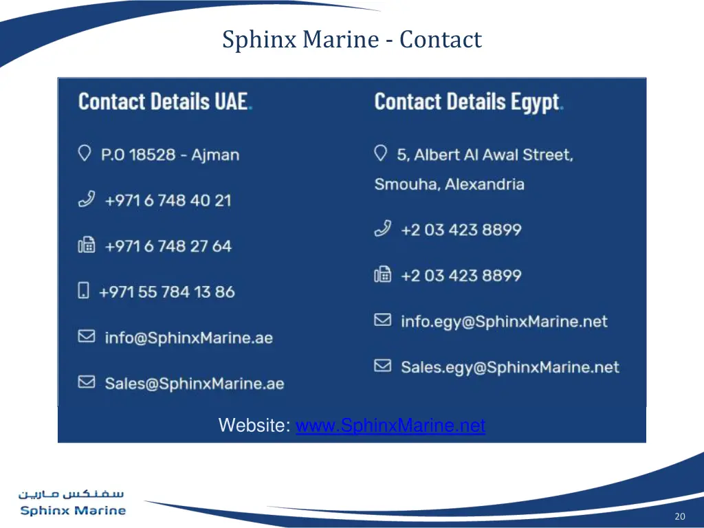 sphinx marine contact