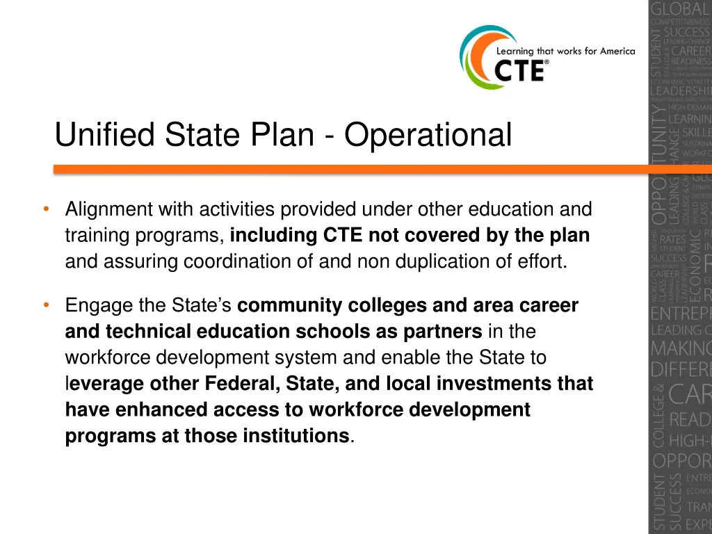 unified state plan operational