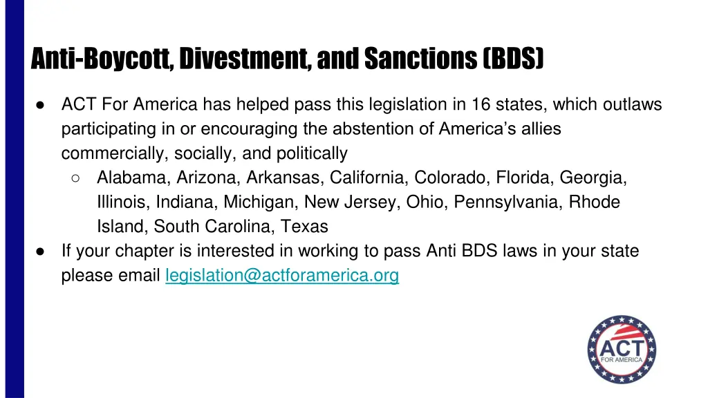 anti boycott divestment and sanctions bds