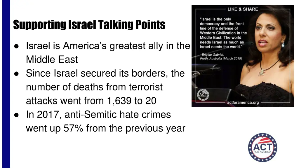 supporting israel talking points
