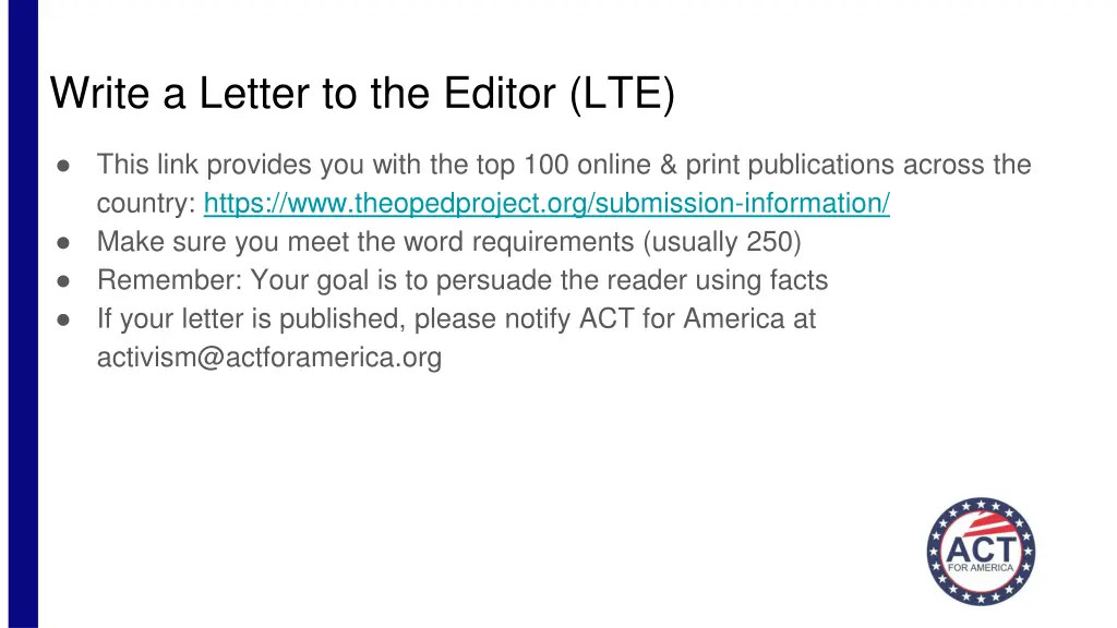 write a letter to the editor lte
