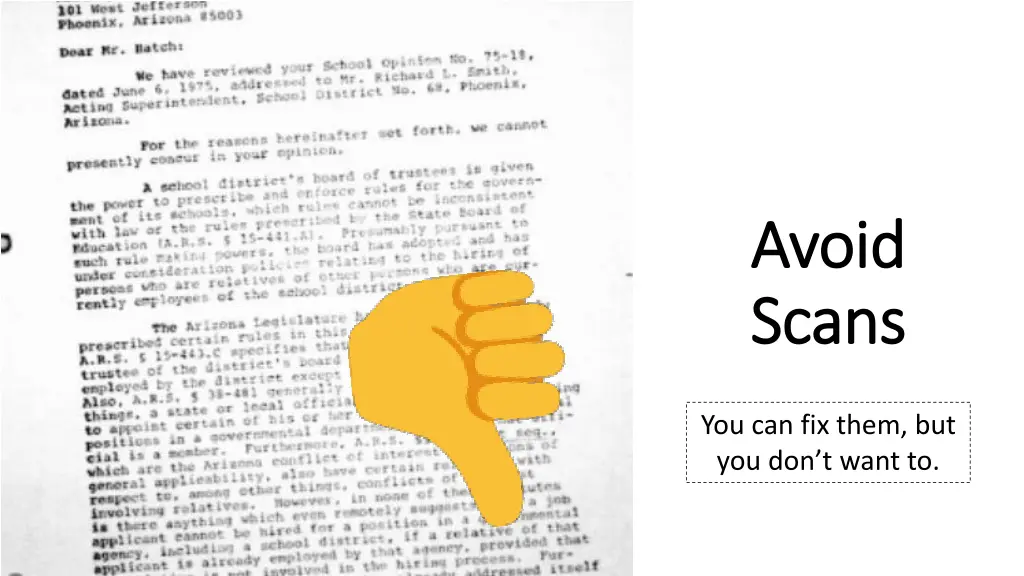 avoid avoid scans scans