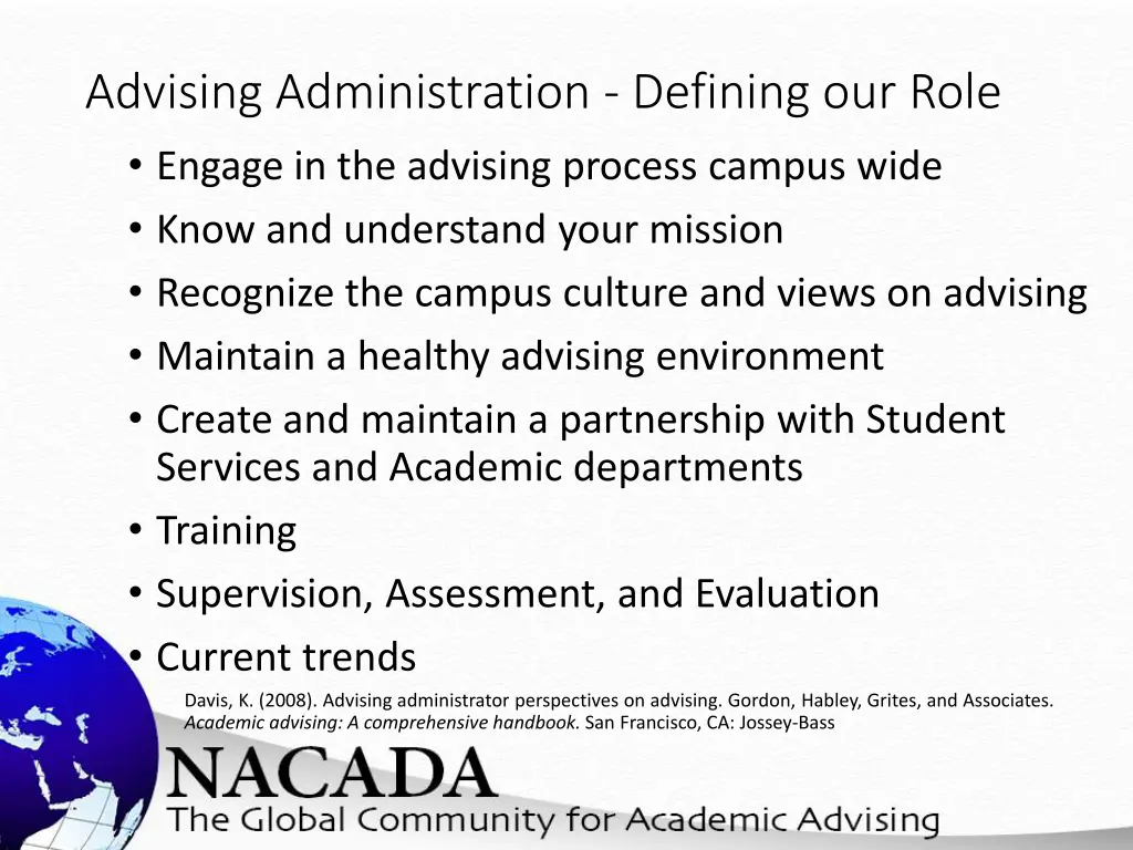 advising administration defining our role engage
