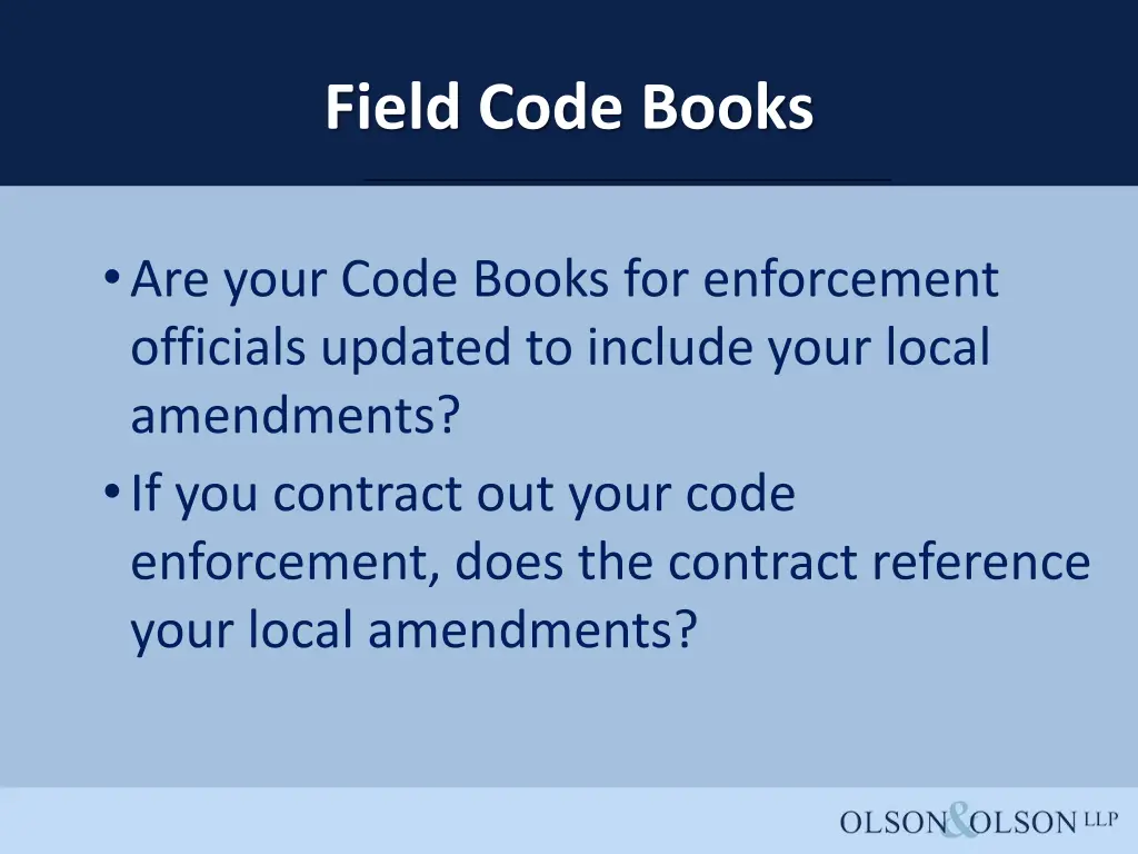 field code books
