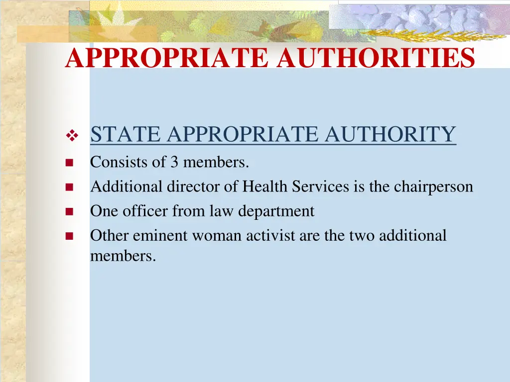 appropriate authorities