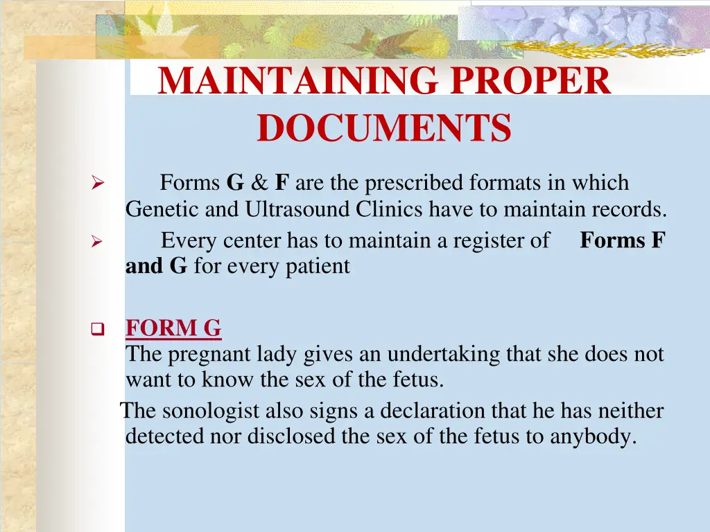 maintaining proper documents