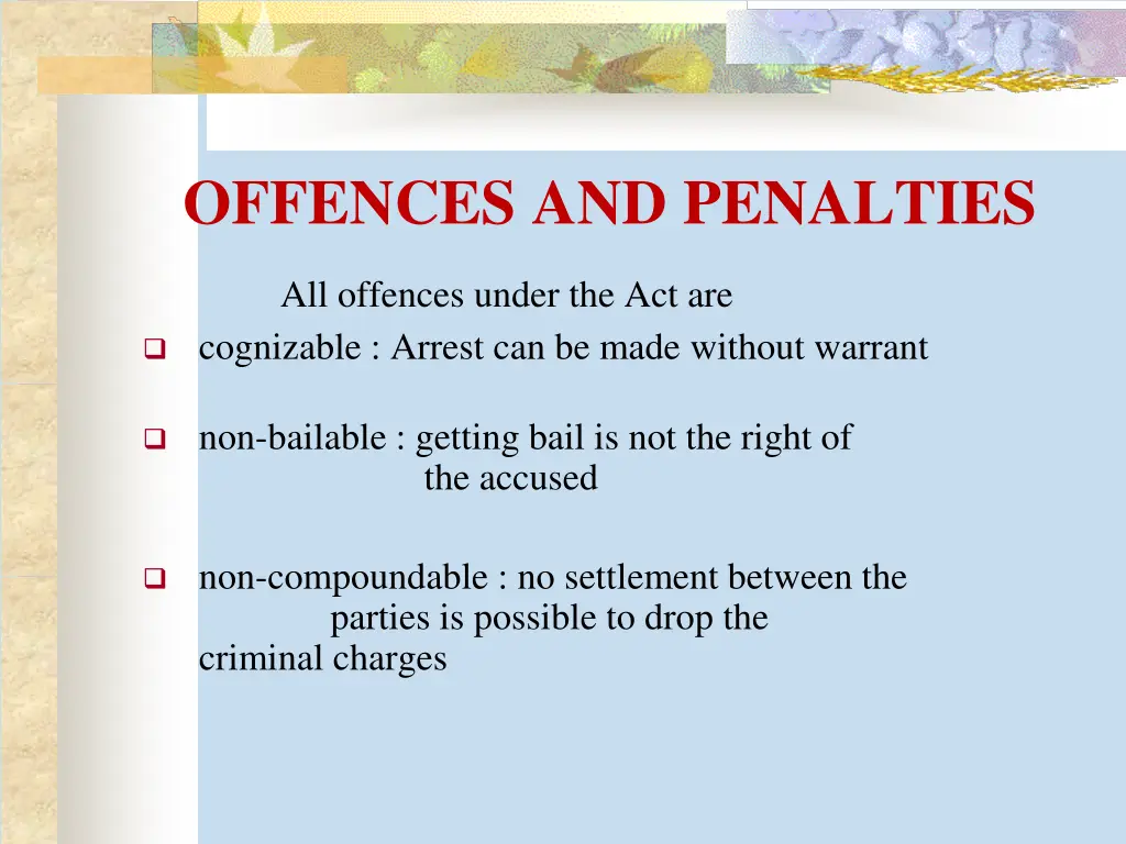 offences and penalties