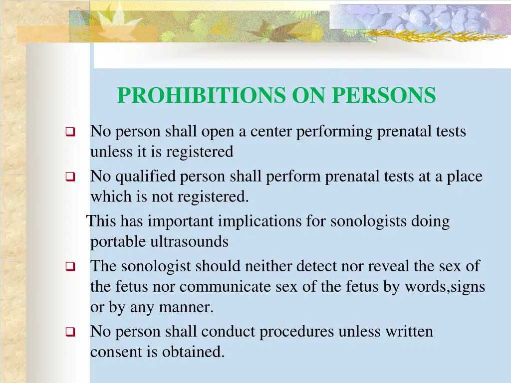 prohibitions on persons