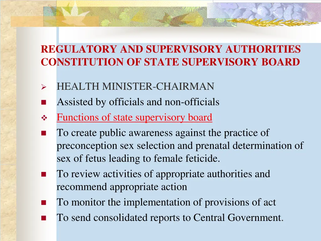 regulatory and supervisory authorities