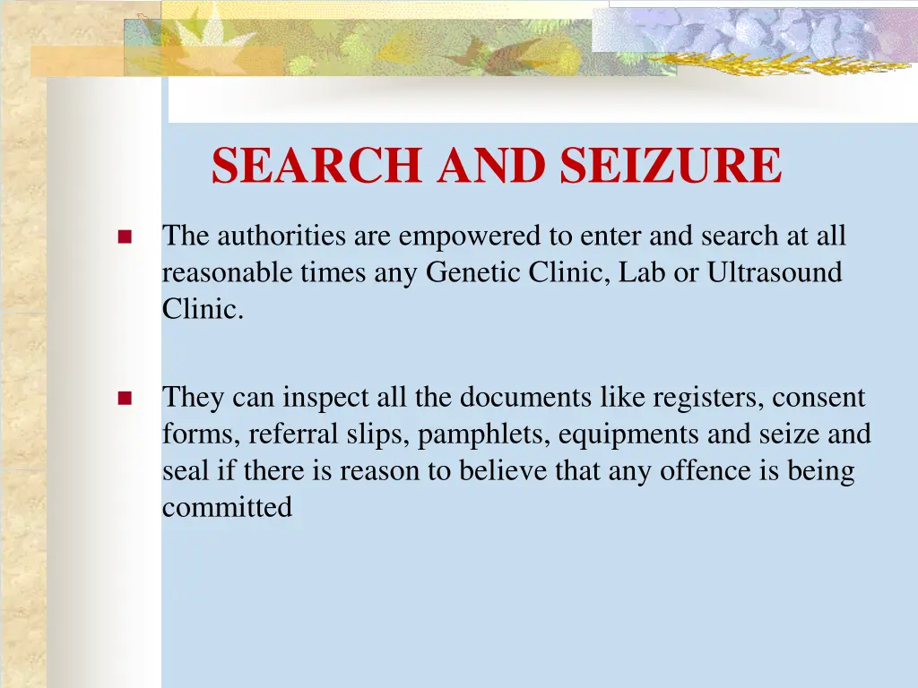 search and seizure