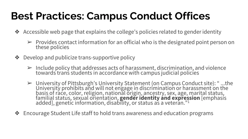 best practices campus conduct offices
