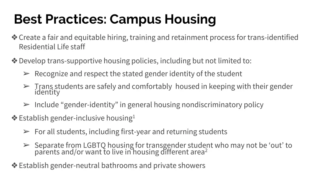 best practices campus housing