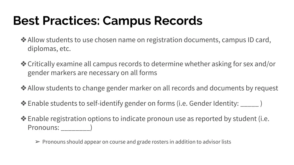 best practices campus records