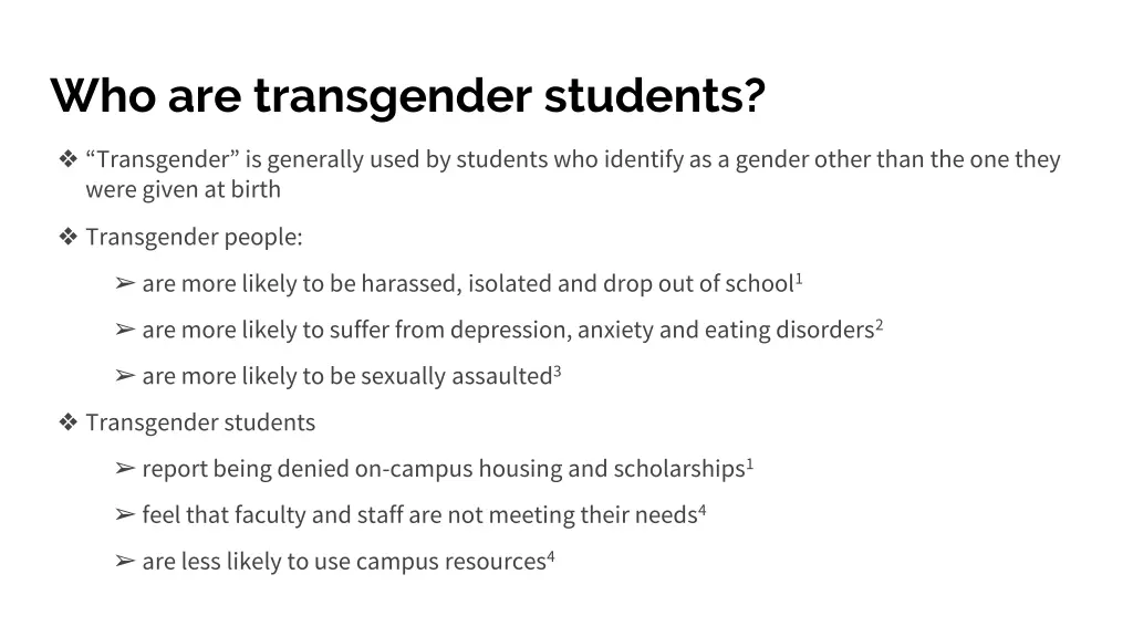 who are transgender students