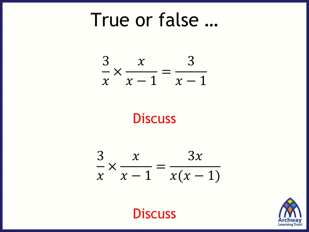 true or false