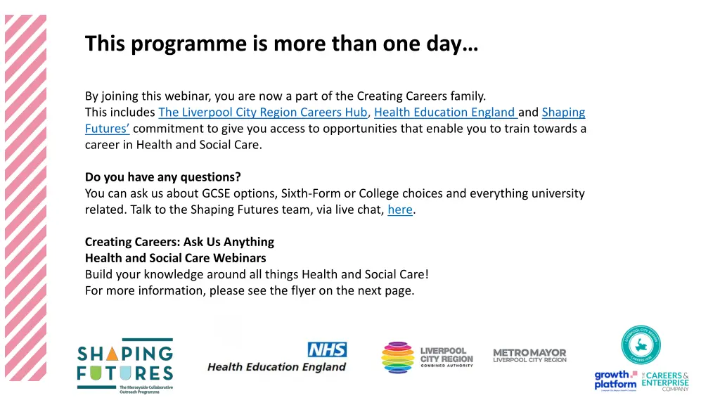 this programme is more than one day