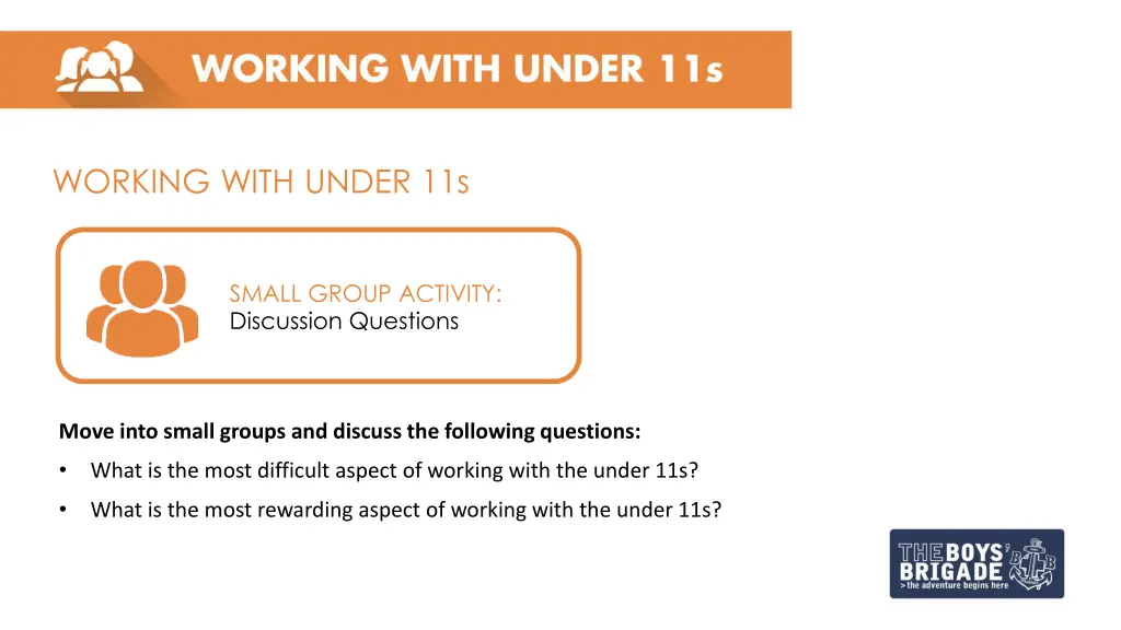 working with under 11s