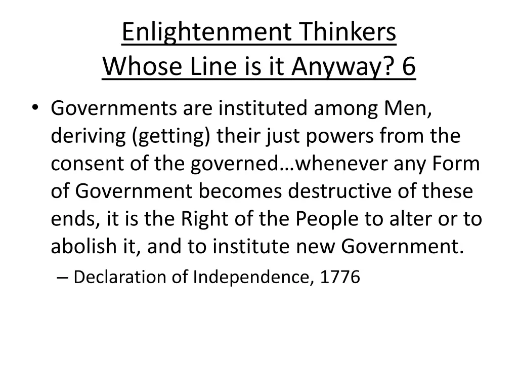 enlightenment thinkers whose line is it anyway 6