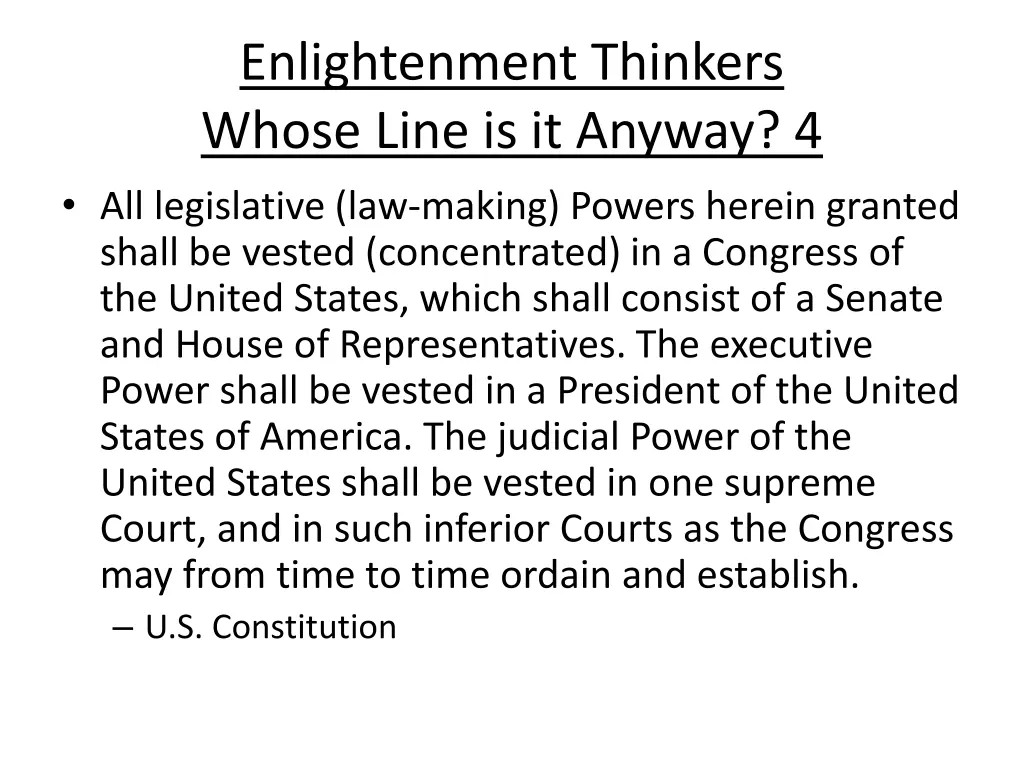 enlightenment thinkers whose line is it anyway