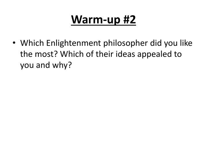 warm up 2