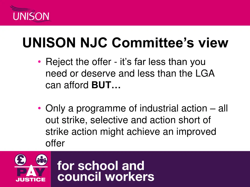 unison njc committee s view