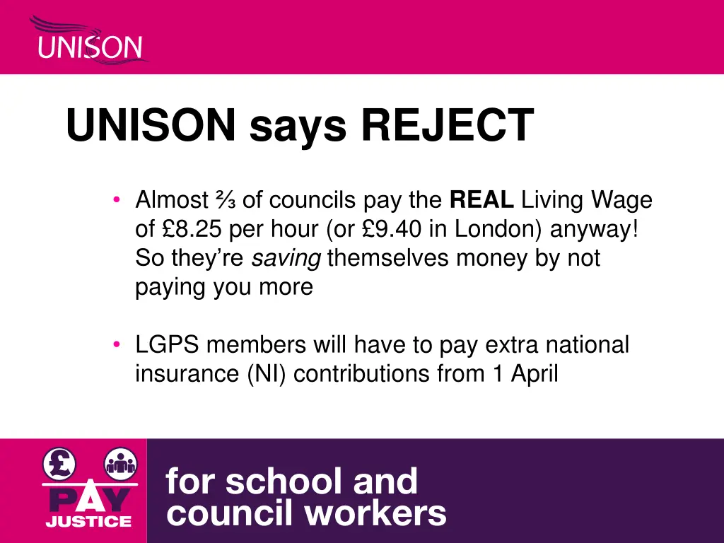 unison says reject 2