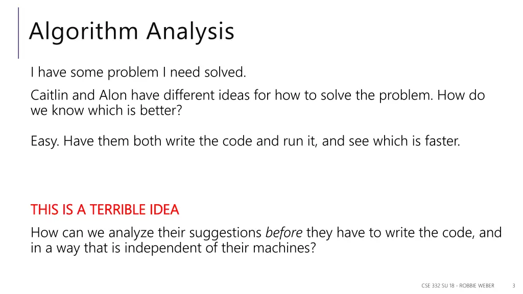 algorithm analysis 1