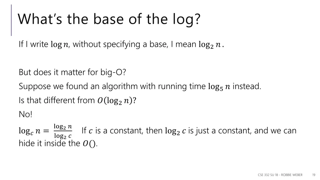what s the base of the log