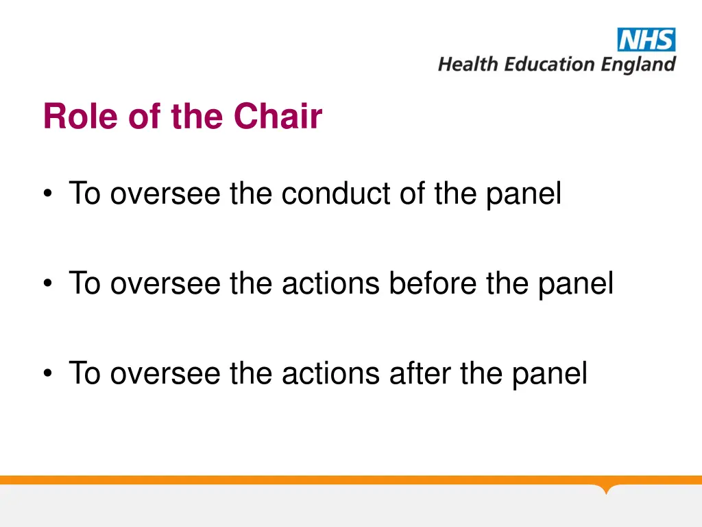 role of the chair