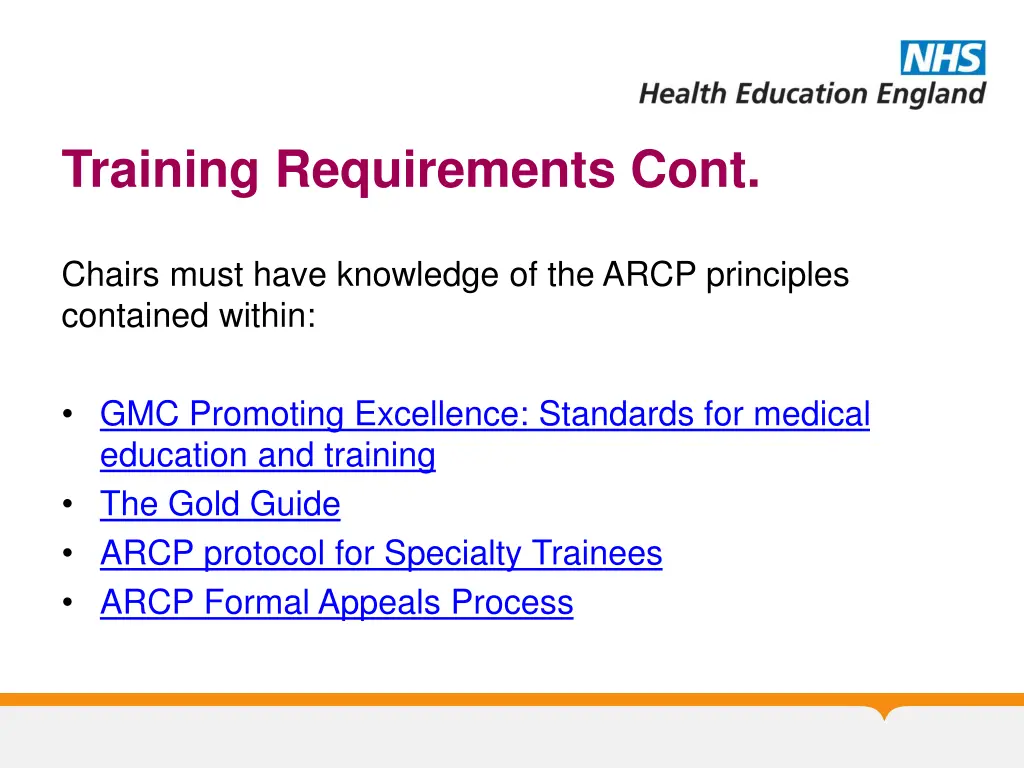 training requirements cont