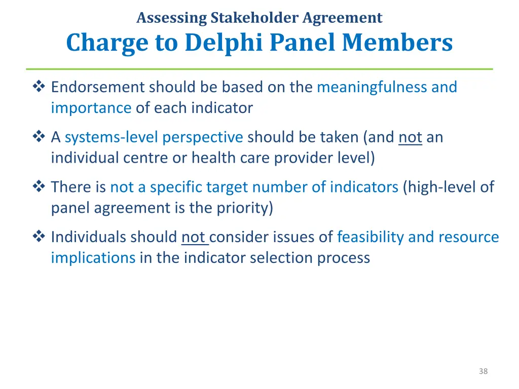 assessing stakeholder agreement charge to delphi