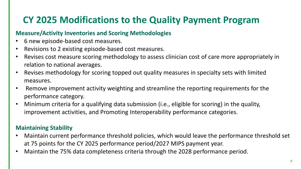 cy 2025 modifications to the quality payment 1
