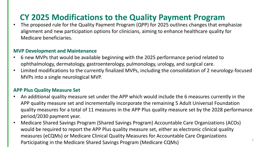 cy 2025 modifications to the quality payment