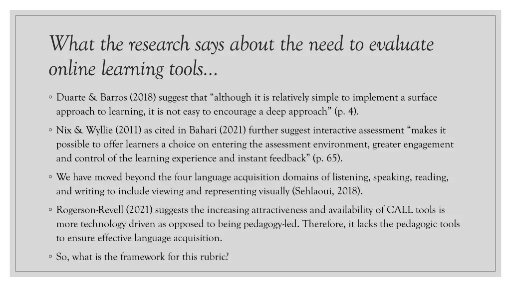 what the research says about the need to evaluate
