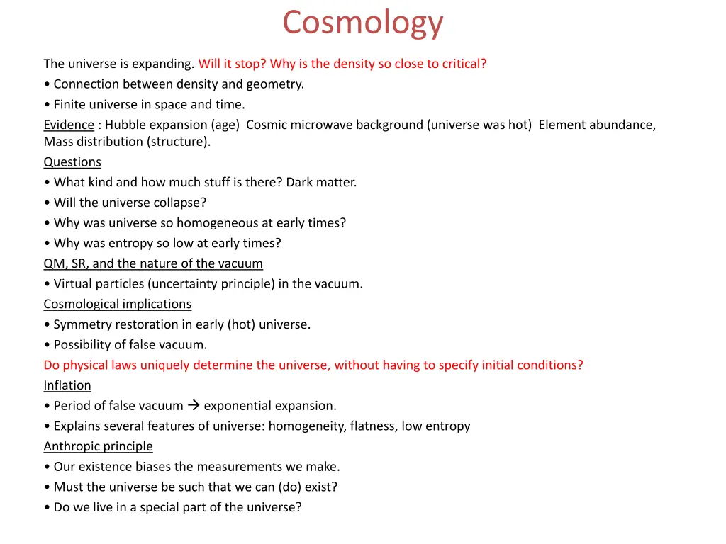 cosmology