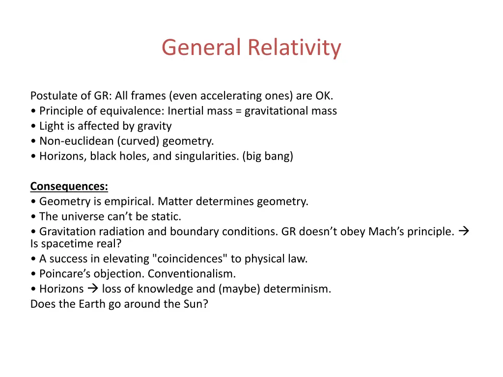 general relativity